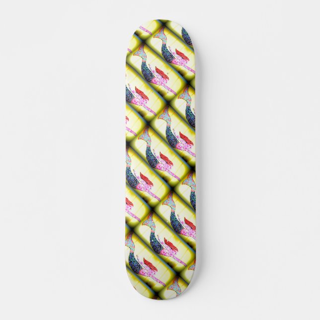 rosa mosaiska sjöjungfruar under vatten som simmar skateboard bräda 20 cm (Framsida)