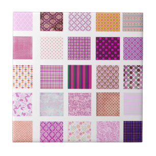 Rosa mosaiskt mönster kakelplatta