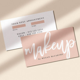  Rosa Möte för Trendig Makeup-skript Visitkort