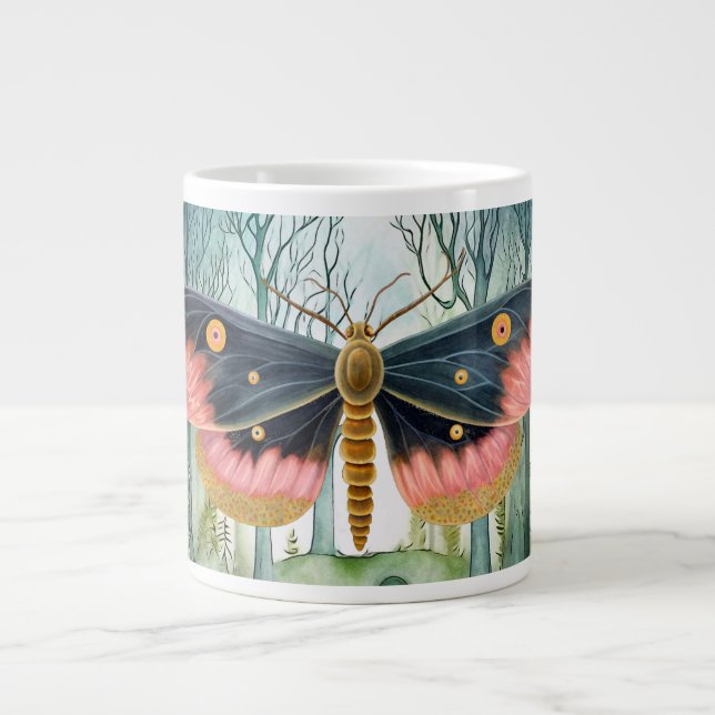 Rosa Moth Forest Night Jumbo Mugg (Framsidan)