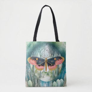 Rosa Moth Forest Night Tygkasse