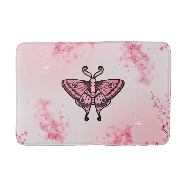 Rosa Moth, Sakura Bliss, Sakura Background Badrumsmatta (Framsidan)