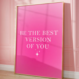 Rosa motivations- och inspirationsväggkonst poster
