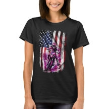 Rosa Motocross Girl American Patriotic Flagga