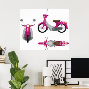 Rosa Motorcycle Poster