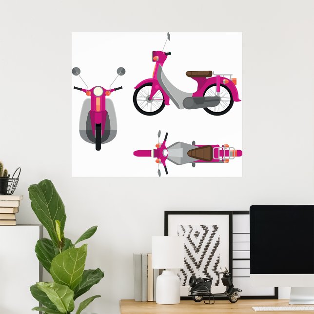 Rosa Motorcycle Poster (Skapare uppladdad)