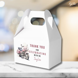 Rosa Motorcykel Birthday Gable Box/Favor Box Presentaskar