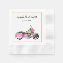 Rosa Motorcykel Monogram Napkin