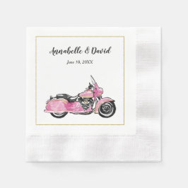 Rosa Motorcykel Monogram Napkin Pappersservett