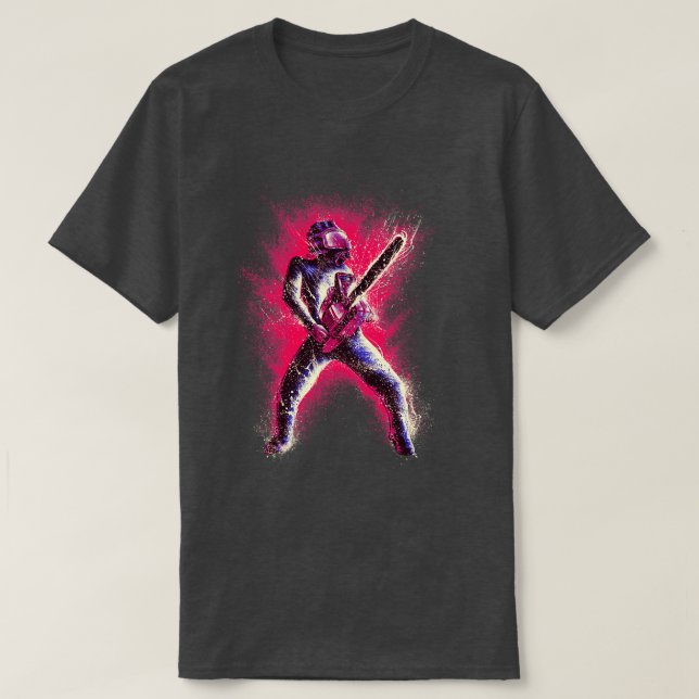 Rosa motorsåg t shirt (Design framsida)