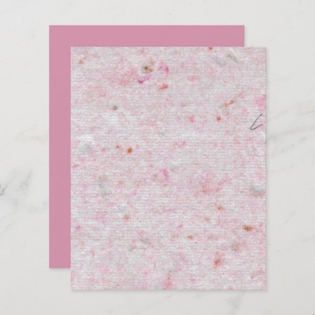 Rosa Mottated Handmade Struktur Scrapbook Papper (Fram/baksida)