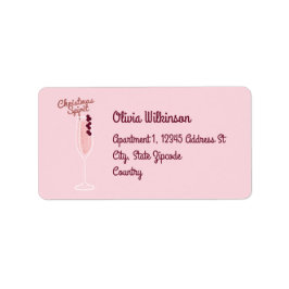 Rosa Moukling jul Adressetikett