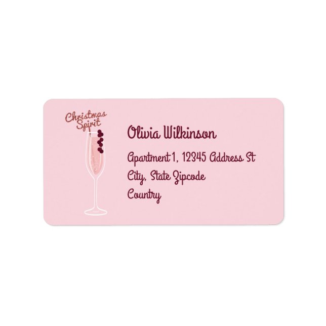 Rosa Moukling jul Adressetikett (Framsidan)