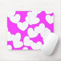 Rosa Mousepad med stora vita öron