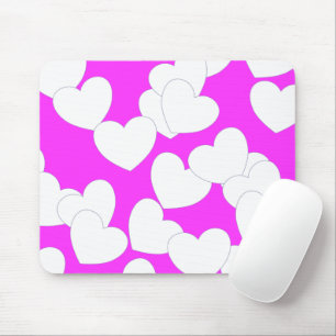 Rosa Mousepad med stora vita öron Musmatta