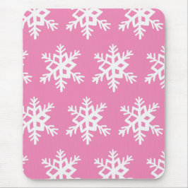 Rosa Mousepad w/Snöflingor Musmatta