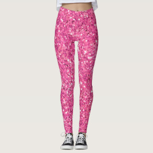 Rosa mousserande baljväxter från glitter mönster leggings