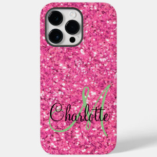 Rosa mousserande glitter monogrammet