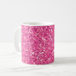 Rosa mousserande glitter mönster kaffemugg