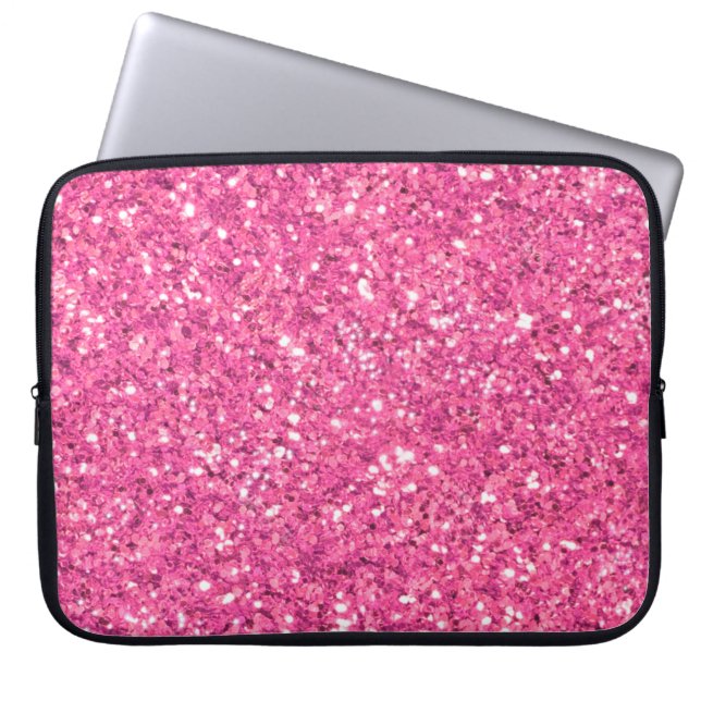 Rosa mousserande glitter mönster laptop fodral (Framsidan)