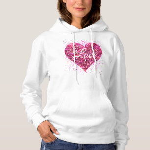 Rosa mousserande sekvenser, kärlek graffiti valent t shirt