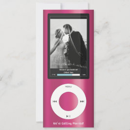 Rosa MP3-musikspelare Bröllop Inbjudningar