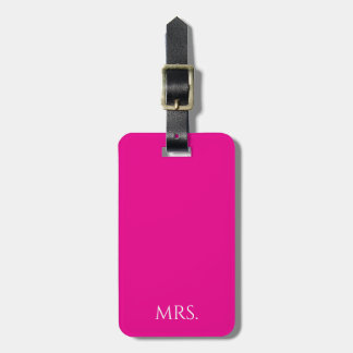 Rosa “Mrs” Minimal Typografi  Bagagebricka