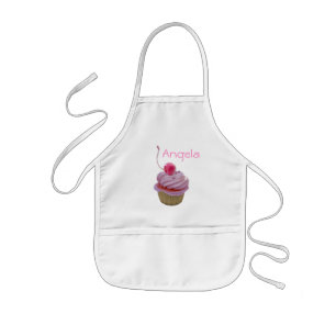 Rosa muffin och hjärtor barnförkläde