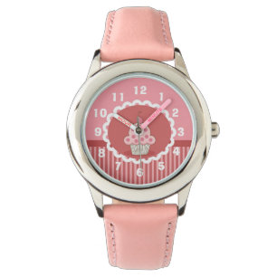 Rosa muffindesign armbandsur