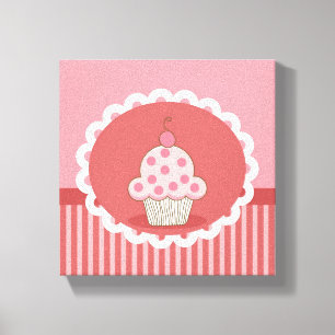 Rosa muffindesign canvastryck