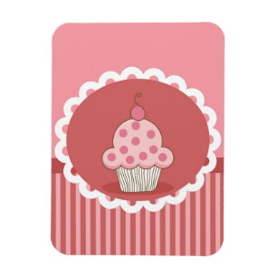 Rosa muffindesign magnet