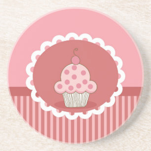 Rosa muffindesign underlägg sandsten