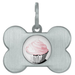 Rosa muffinhusdjurmärkre namnbricka husdjur