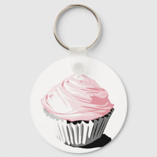 Rosa muffinkeychain nyckelring