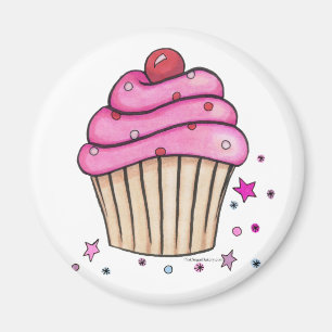 Rosa muffinmagnet magnet