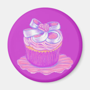 Rosa muffinmagnet magnet