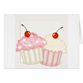 Rosa muffins hälsningskort