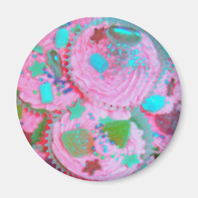 Rosa Muffins, kylskåp runt Magnet (Framsidan)