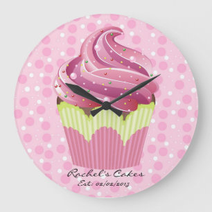 Rosa Muffins Tasty Sweets Clock Stor Klocka