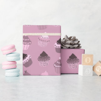 Rosa muffinsar Figursätta Pappert Presentpapper