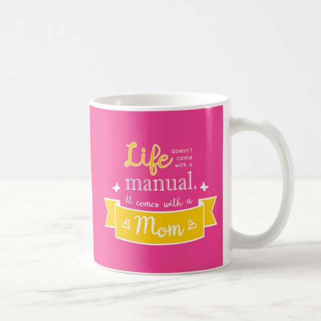 Rosa mugg med en Citat för Mamma (Höger)