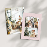 Rosa Multi-Photo Collage TypeWriter-teckensnitt ny Julkort<br><div class="desc">Ring under nyårsperioden med det här chic rosa-fotosamlingskortet med fyra fotofack och snyggt skrivmaskin-teckensnittstext. Med sin lekfulla layout och moderna teckensnitt är det här kortet perfekt för att dela dina favoritminnen från det senaste året. Anpassa den med dina foton och ett meddelande om anpassningsbar framtill och njut av mer plats...</div>