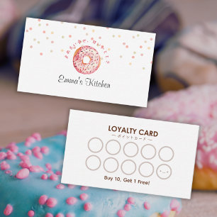 Rosa munk smulor söt bakbutik lojalitet visitkort