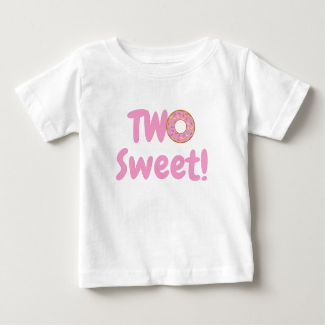 Rosa Munk Två Söt 2-årsdag T Shirt (Framsida)