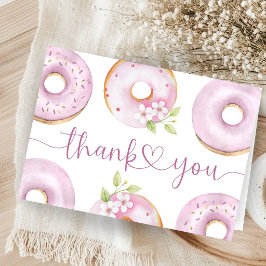 Rosa munkar Baby Shower Flickad Tack Kort