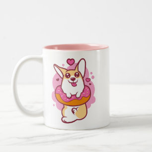 Rosa munkCorgimugg Två-Tonad Mugg