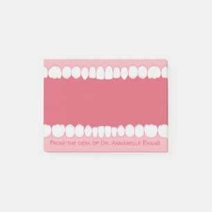 Rosa munnen med Teth Personalize Post it Notes Post-it Block