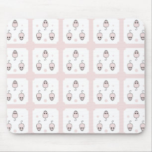 Rosa mus sömlös mönsterdesign - Söt dekoration Musmatta
