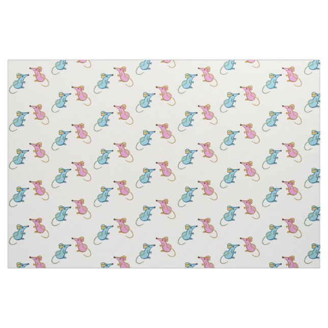 Rosa musblå mus tyg (Fat Quarter)
