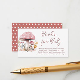 Rosa Mushroom Baby Shower Bokar Tilläggskort